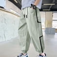 thumbnail image 2 of WAVSUF Boys Jogger Pants with Pockets Elastic Waist Quick Dry Summer Breathable Sports Hiking Pants Green Size 8, 2 of 7