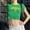 Light Green, variant on Womens T Shirts, Women's T-Shirts - Slim Fit Crop Top with Letter Print Short Sleeve for Everyday Wear and Midriff Style Dark Green S