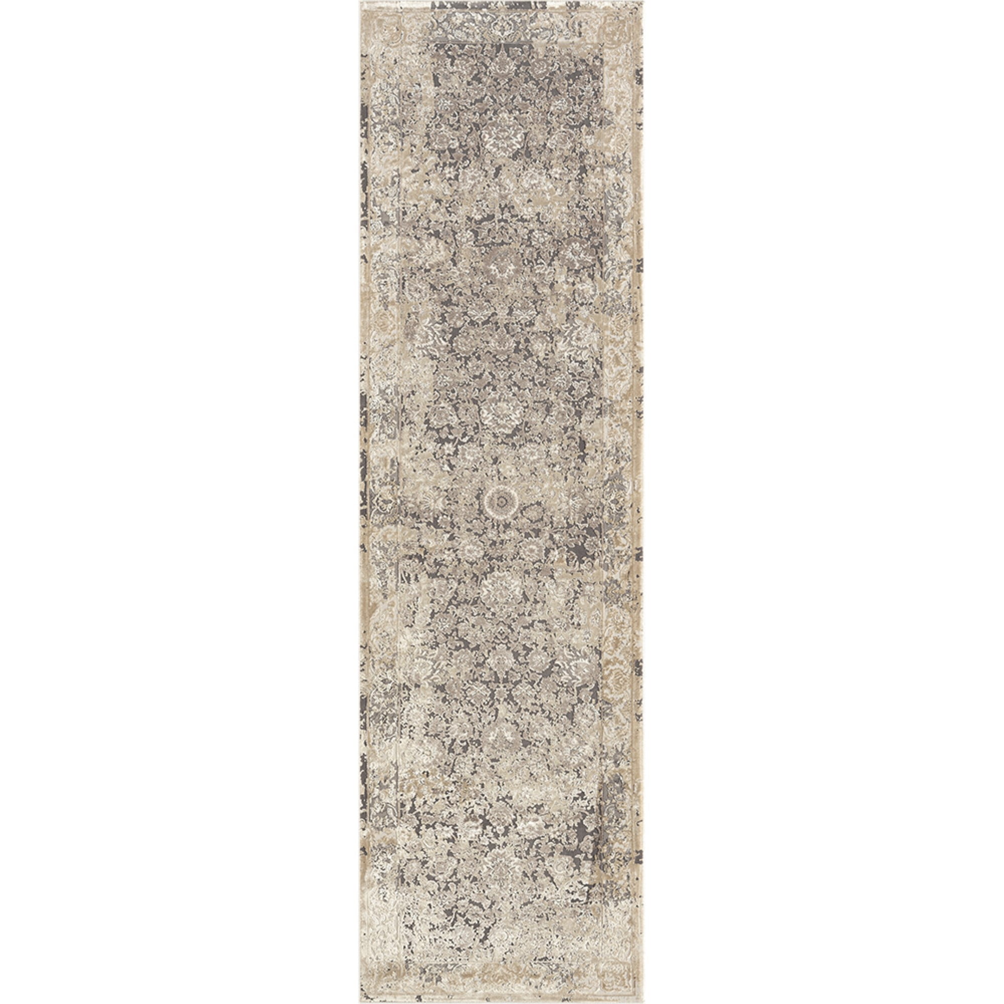 Ox Bay Dallas 2' x 7' Beige Floral Premium Ultra-Soft Indoor Area Rug