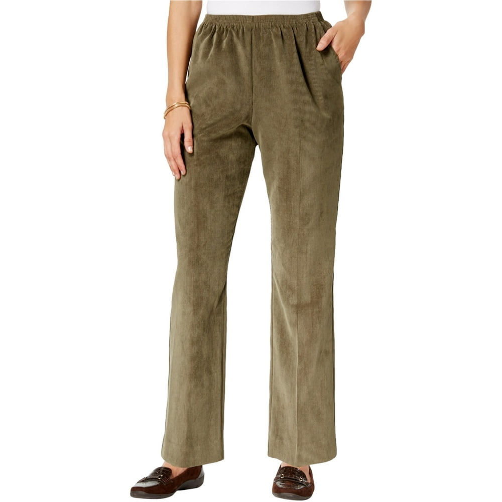 Alfred Dunner - Alfred Dunner Womens Textured Casual Corduroy Pants olive 8x31 - Walmart.com