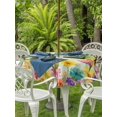 thumbnail image 3 of Outdoor Tablecloth with Umbrella Hole for Patio/Picnic/Party/Camping, Spring Floral Waterproof Table Cloth Round Cover Washable, Green Country Truck Pastoral Botanical Vintage (Dia 54"), 3 of 8
