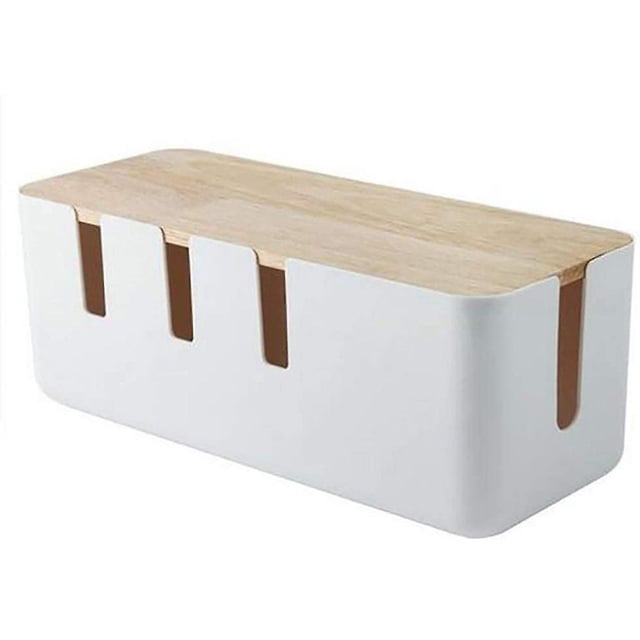 style1 Khaki Caja De Cables, Caja De Gestión De Cables Almacenamiento De Cables Caja Organizadora De Cables Escritorio Toma De TV Computadora USB para Cubrir Y Ocultar para El Ho