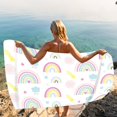 thumbnail image 4 of Pompotops Microfiber Beach Towel Super Lightweight Colorful Bath Towel Sandproof Beach Blanket Multi-Purpose Towel For Travel Swimming Pool 30x60 Inch Clearance, 4 of 7