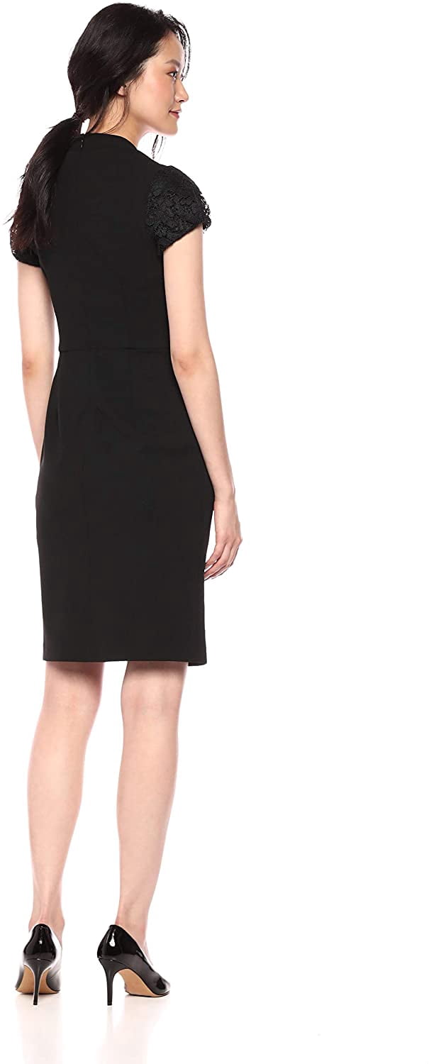 Betsey Johnson Scuba Crepe V Neck Midi 