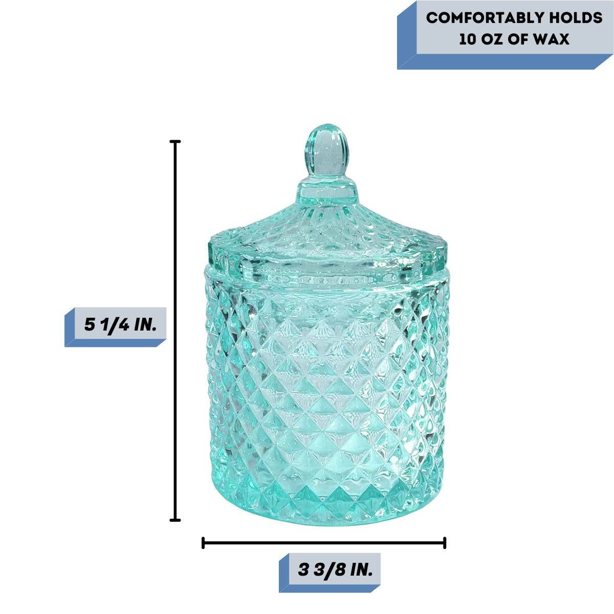 10 oz. France Turquoise Empty Candle Making Jar Candle Vessels For DIY Candle-Making Projects (Box of 24) FREE SHIPPING