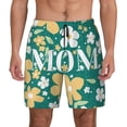 thumbnail image 2 of Picia Happy Mother's Day1 pattern Mens Swim Trunks with Compression Liner Stretch Beach Shorts Quick Dry with Zipper Pockets No-Chafing Board Shorts-Small, 2 of 9