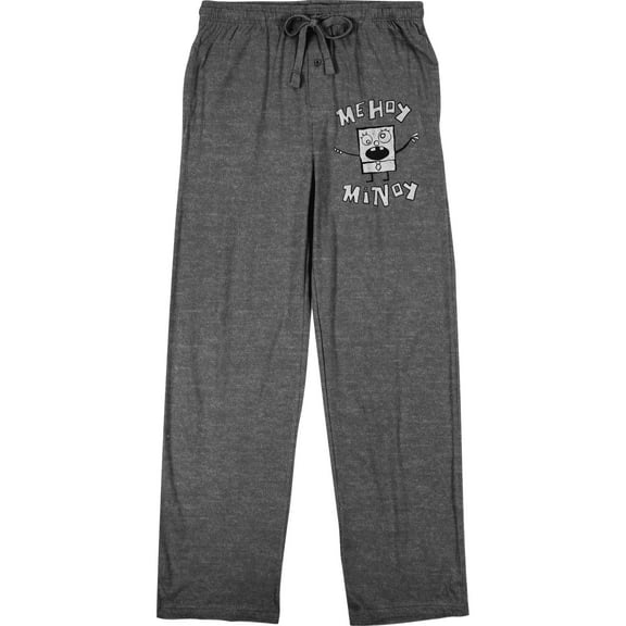 Spongebob Squarepants Me Hoy Minoy Dooblebob Spongebob Men's Charcoal Heather Sleep Pajama Pants-3XL