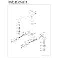 thumbnail image 3 of Kingston Brass KS1141PX Heritage Bridge Kitchen Faucet, Polished Chrome, 3 of 4