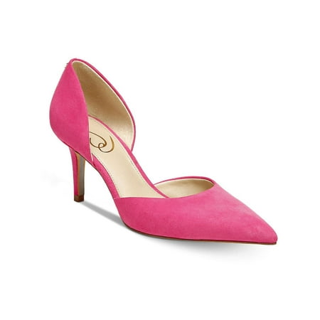 

Sam Edelman Viv Dahlia Pink Slip On Pointed Toe Leather Mid Heel Pumps Shoes (Dahlia Pink 6.5)