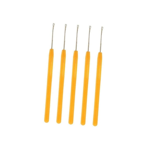 5 Pcs Crochets à Tirer pour Micro Anneaux Outils Extensions de Cheveux Jaune