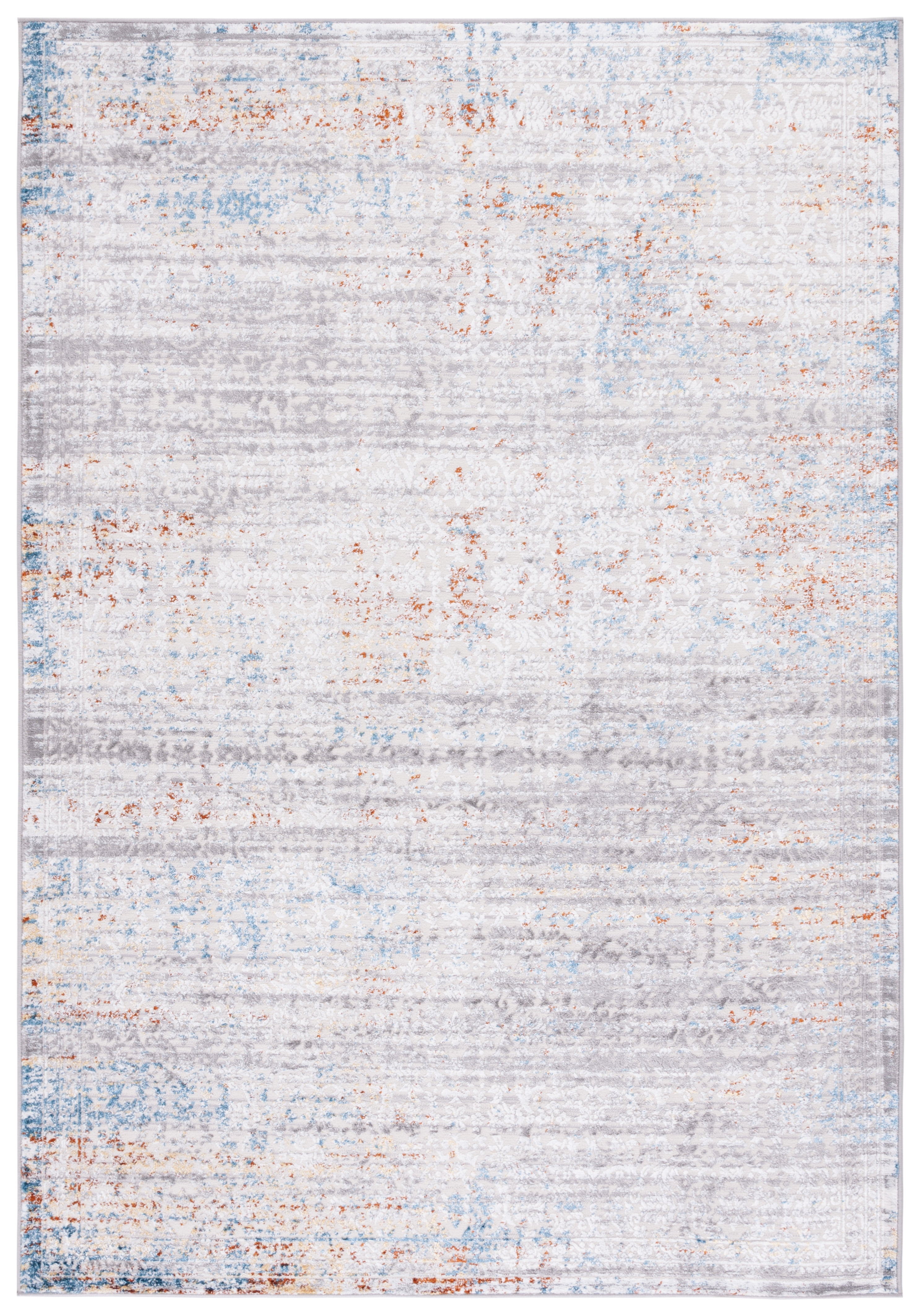 SAFAVIEH Amelia Velda Oriental Area Rug, Gray/Light Gray, 5'5" x 7'7"