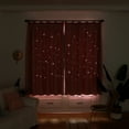 thumbnail image 3 of Romantic Eyelet Ring Top/Hooks Double-layer Tulle Sheer + Blackout Curtains Hollow-Out Stars Room Darkening Starry Curtain Lady Women Kids Girls Children Bedroom Decor, 3 of 8
