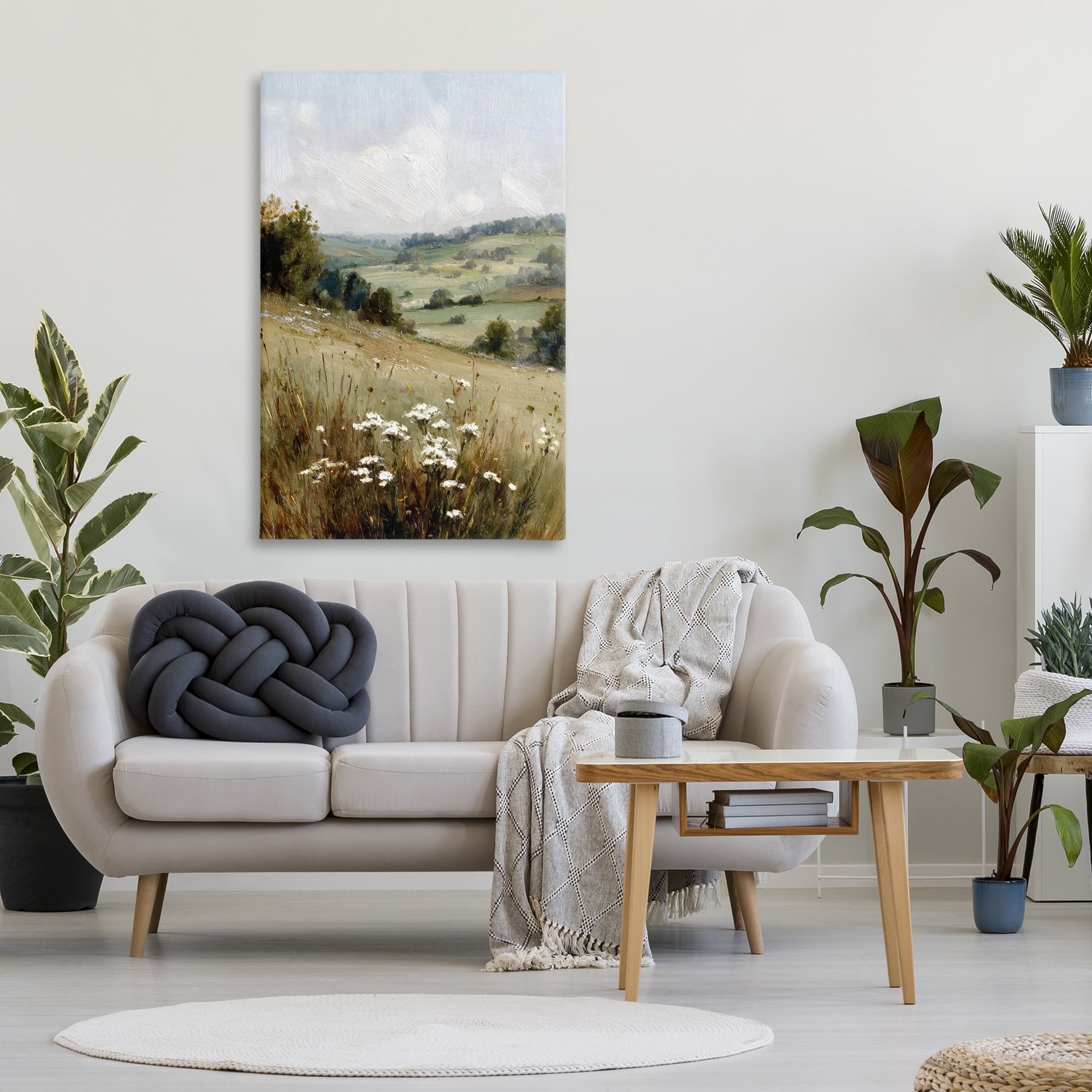 Stupell Industries Hill of White Flowers Canvas Wall Art, design by Petal Prints Design