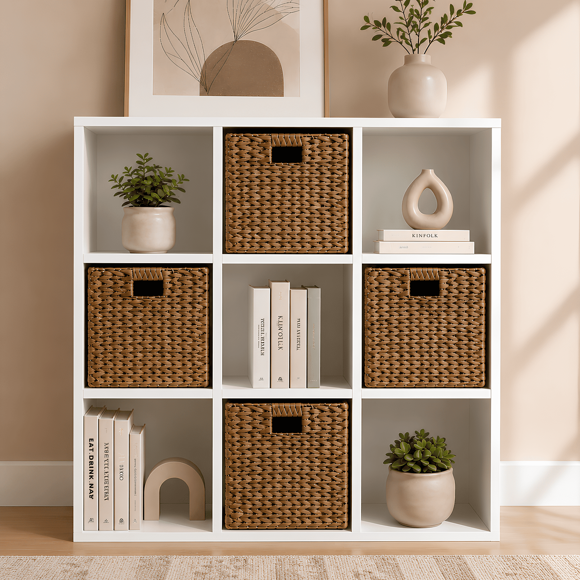 CLOUDREST PRO 9 Cube Storage Organizer, 11-Inch Cube Shelf Bookcase with Removable Back Panels, Horizontal or Vertical, White