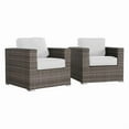 thumbnail image 3 of Living Source International Wicker/Rattan Club Patio Chair with Cushions in Gray, 3 of 5