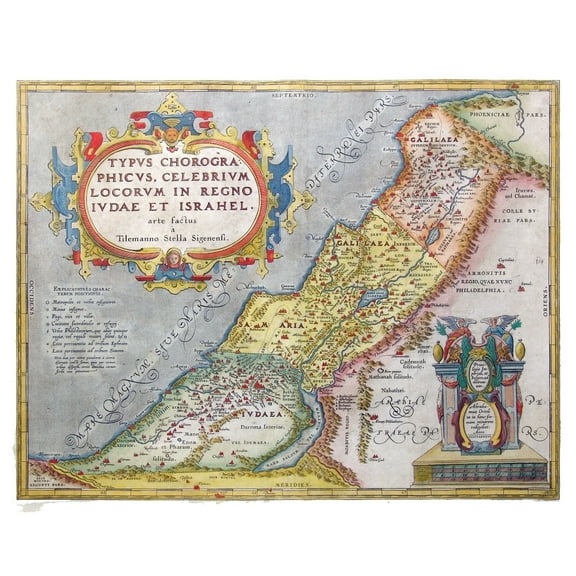 Historic Map - Judea Israel - Ortelius 1570 - Vintage Wall Art