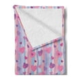thumbnail image 2 of Love Soft Flannel Fleece Throw Blanket, Hearts for Valentine Vertical Stripes Lines Ornament Romance Wedding, Cozy Plush for Indoor and Outdoor Use, 50" x 70", Pale Mauve Purple, by Ambesonne, 2 of 5