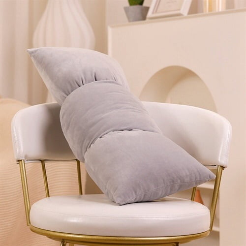 Gray Kelp Knot Pillow Long Shaped Soft Knot Plush Pillow Cushion Home Decoration Throw Pillows for Sofa Bedroom Car Office Gift