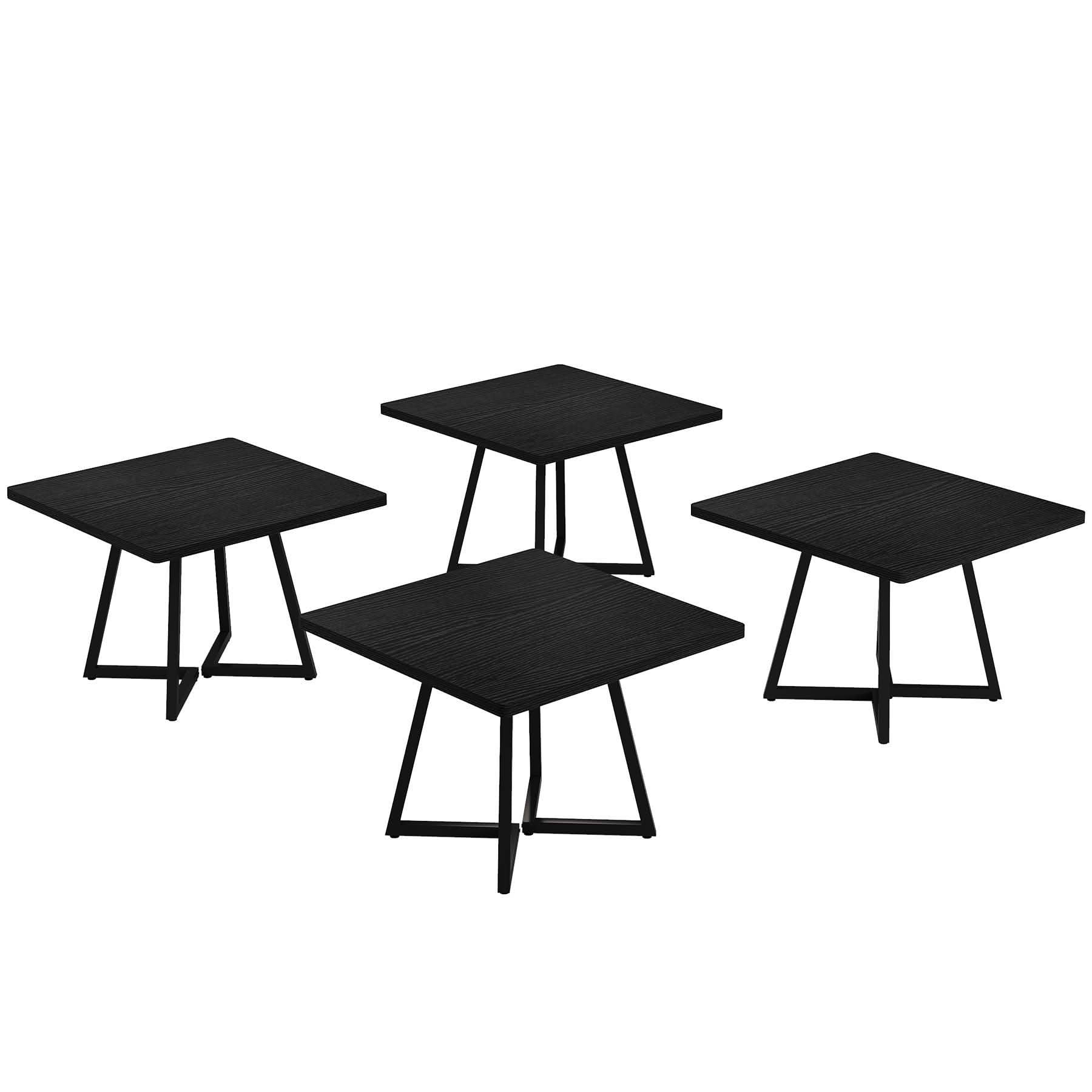 MAYEERTY 31.5" Vintage Square Dining Table, Industrial Metal Frame Small Dinner Table for Home Office