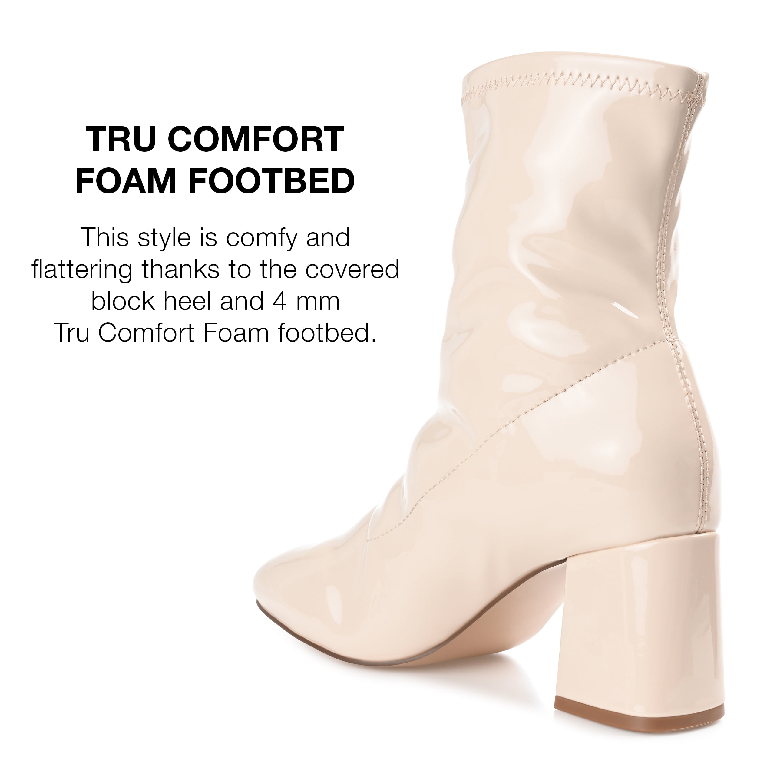Journee Collection Womens Reice Square Toe Block Heel Ankle Booties
