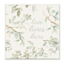 Stupell Industries Love Lives Here Cursive Botanical Branches Phrase Graphic Art Unframed Art Print Wall Art, Design by Lanie Loreth