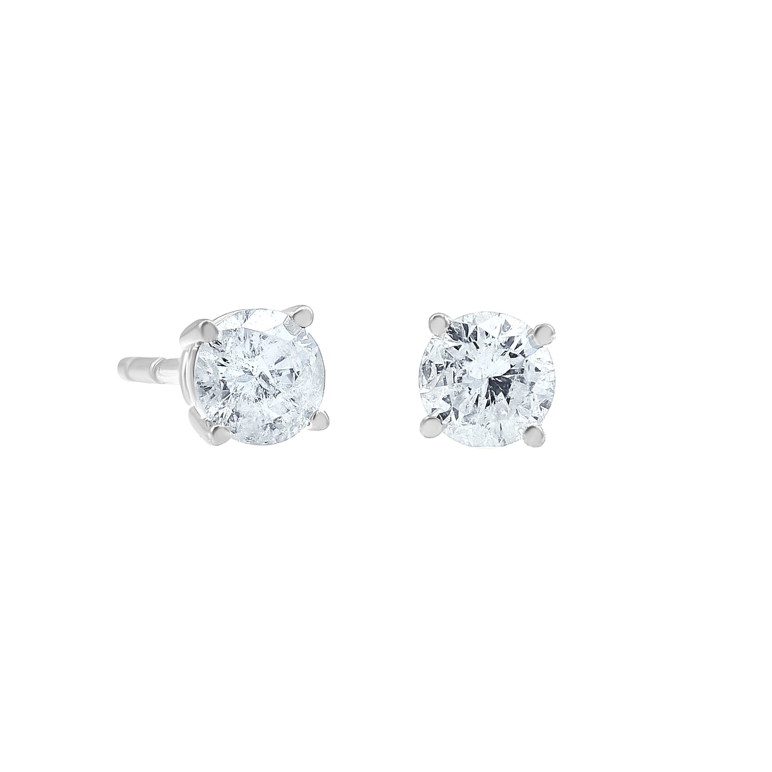 Unique Brilliance 0.50 Carat T.W. Diamond Women's Stud Earring & Pendant Set in 14K White Gold (I-J, I2-I3)