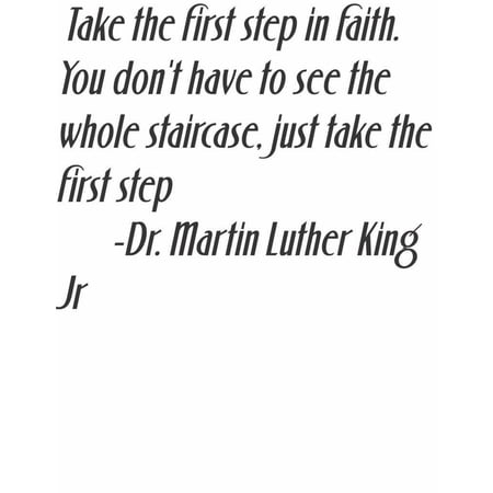 Vinyl Wall Quote Decals for Home - Take the first step in faith Stylish Wall Sticker for Easy Home Decoration - Size: 30 In x 30 In
