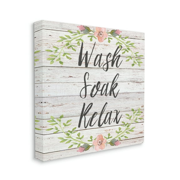 The Stupell Home Decor Collection Floral Wash Soak Relax Wall Art
