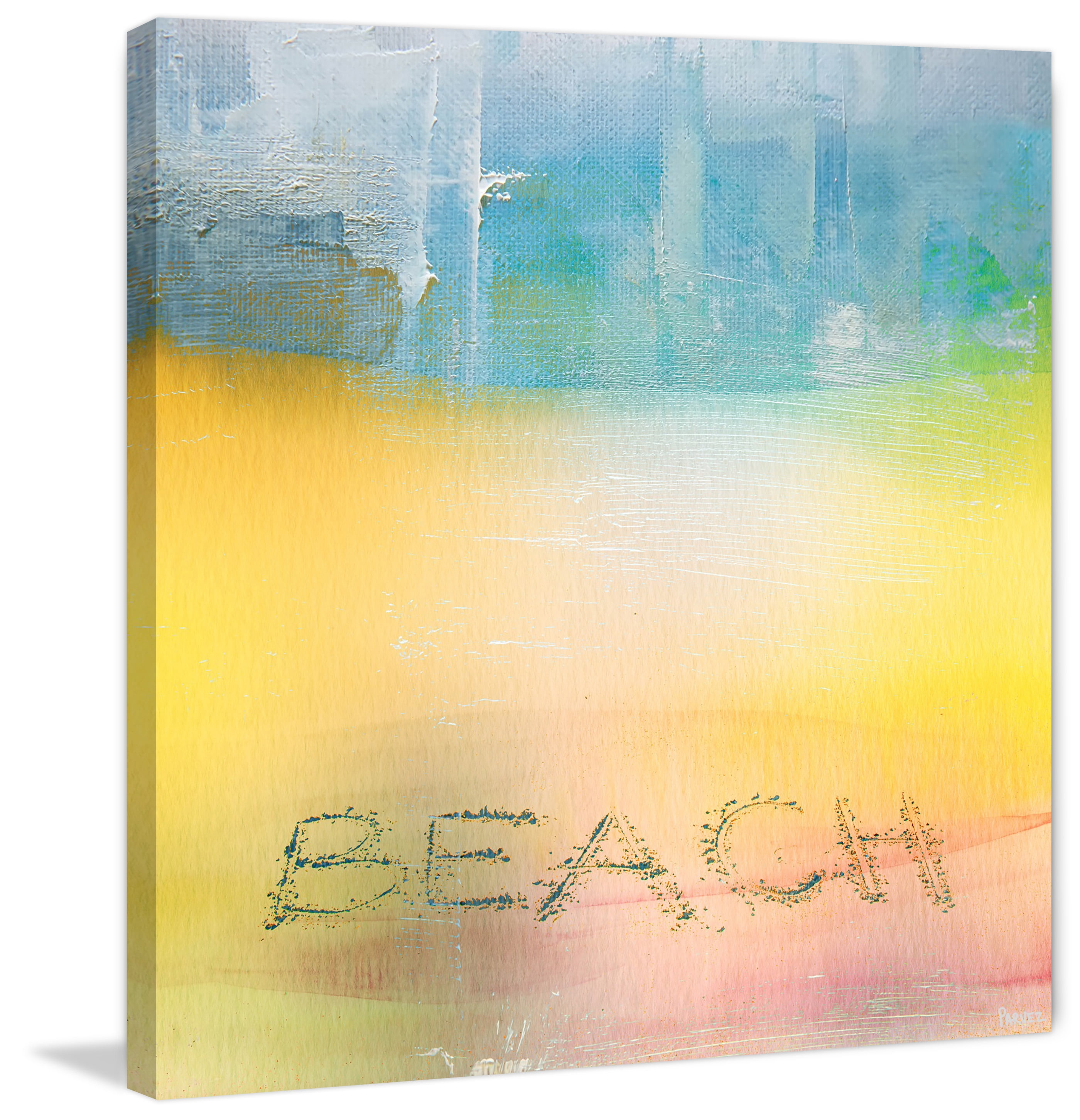"Beach Writing" Painting Print on Wrapped Canvas