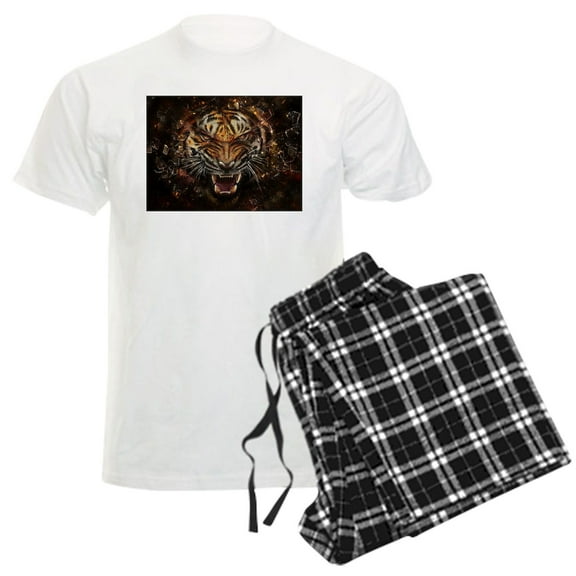 CafePress - Angry Tiger Breaking Through Glass Pajamas - Men's Light Loose Fit Cotton Pajama Set