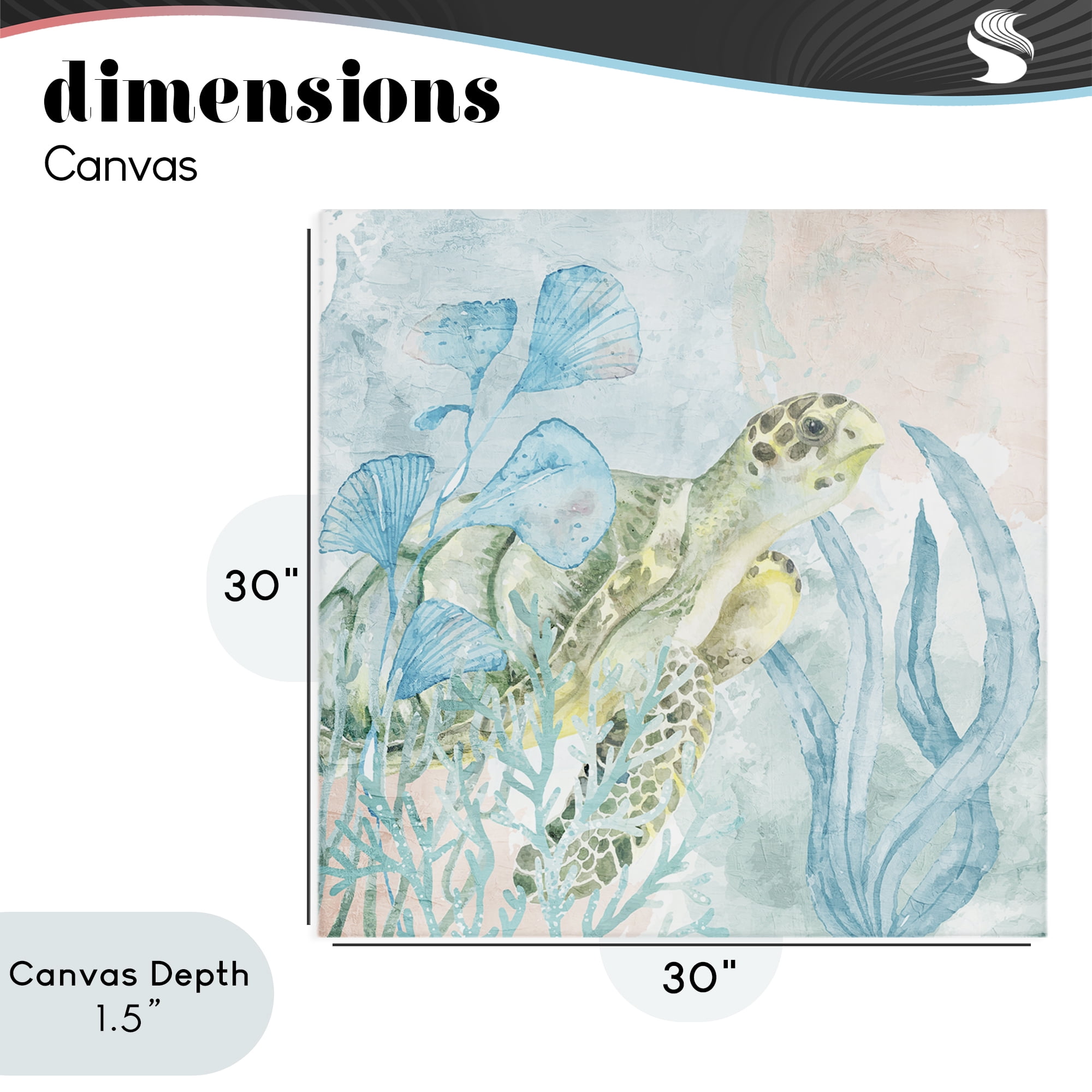 Stupell Industries Sea Swim Turtle Canvas Wall Art, design by Kim Allen
