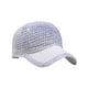 thumbnail image 2 of Gorra de béisbol de malla con pedrería Sombrero de sol ajustable con coleta • Cristales brillantes con tachuelas • Gorra deportiva de poliéster transpirable • Negro caqui Rosa Blanco, 2 of 6