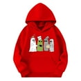 thumbnail image 4 of Nmnitkp Girls Sweatshirt Comfortable Boys Sweatshirts Casual Long Sleeve Hoodies Cute Oversized Fleece Pocket Sweatshirt Tops Red,13 Years, 4 of 4