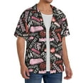 thumbnail image 4 of KLL Various Languages Mother Print Men's Shirt Short Sleeve Button Down Summer Cuba Beach Shirts- Large, 4 of 7