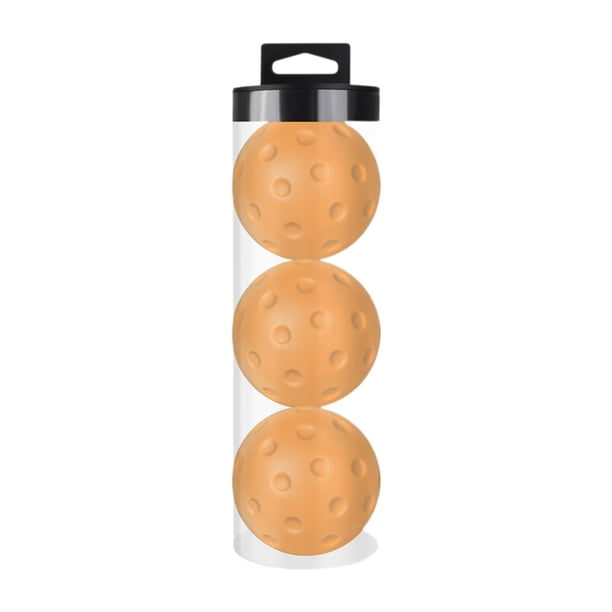3 pelotas de pickleball de espuma, silenciosas, de alta elasticidad, prácticas y resistentes para el hogar. Naranja