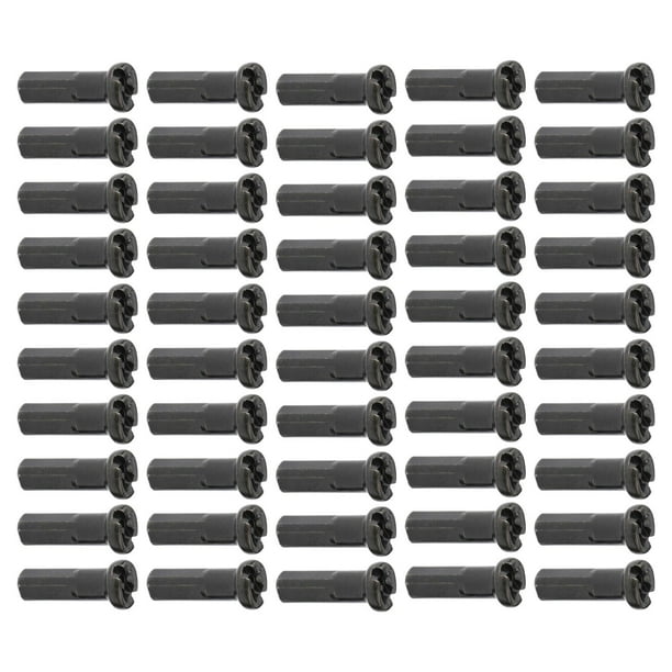 50 Unids shamjiam MTB Road Bike Spoke Nipples Spoke Cover Rueda Spoke Pezones Decoración Durable Spoke Caps para Mountain Bike BMX Negro 14mm Niples para radios de bicicleta