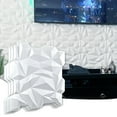 thumbnail image 3 of Art3d 19.7"x19.7"-12 Pack PVC 3D Diamond Wall Panel Jagged Matching，Cover 32 Sqft-White, 3 of 6