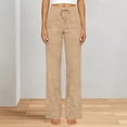 thumbnail image 5 of Women's Boho High Waist Wide Leg Linen Pants Lightweight Loose Summer Vacation Pants Beige L, 5 of 5