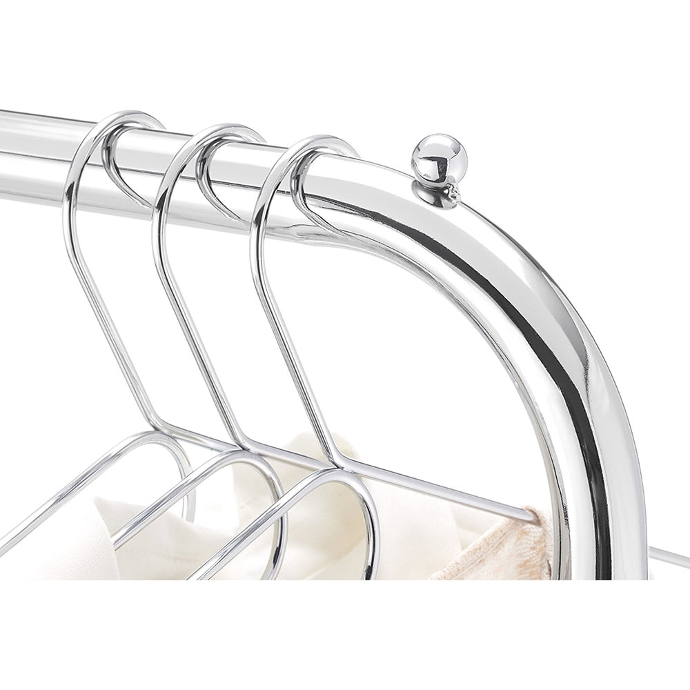 Whitmor Adult Commercial Rolling Laundry Butler with Wire Storage Rack Chrome-20.75x25.5x70.3-Adult