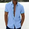 thumbnail image 2 of KyCheLot Beach Shirts for Men Cotton Linen Collared Button down Short Sleeve Shirt Casual Travel Shirt, 2 of 6