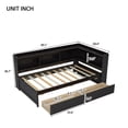 thumbnail image 3 of Wood Daybed Sofa Bed with Bookcase Storage and Two Drawers,USB Charging Ports Daybed for Living Room, Bedroom & Guest Room (Espresso), 3 of 8