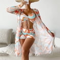 thumbnail image 1 of Women's 3-Piece Bikini Set with Long Sleeve Cover Up S-XL, 1 of 7