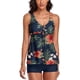 thumbnail image 4 of Trajes de baño para mujeres, trajes de baño de dos piezas, camiseta sin mangas con estampado floral y pantalones cortos, trajes de baño con control de abdomen, 4 of 4