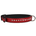 thumbnail image 3 of Dogs My Love Rhinestone Genuine Leather Dog Collar (Red, 9.5"-11" Neck), 3 of 3