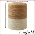 thumbnail image 3 of Casafield Hand-Braided Jute Pouf Ottoman, 14" W x 14" D x 16" H - Round, Natural Woven Boho Indoor Home Decor for Living Room, Bedroom, Apartment, 3 of 7