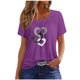thumbnail image 1 of Fiudx Ofertas Flash Del Día Solo En Línea Camiseta Plisada de Manga Corta con Cuello Estampado para Mujer, 1 of 3