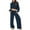 Navy, variant on dGslk Women’s Two Piece Lounge Set Long Sleeve Pullover Hoodie and Wide Leg Pants Casual Relaxed Fit Tracksuit Outfit Black L