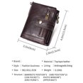 thumbnail image 2 of Men's Wallet Rfid Blocked Leather Wallet (brown) With Zippered Coin Pocket Credit Card Holder Anti-theft Wallet, 2 of 5