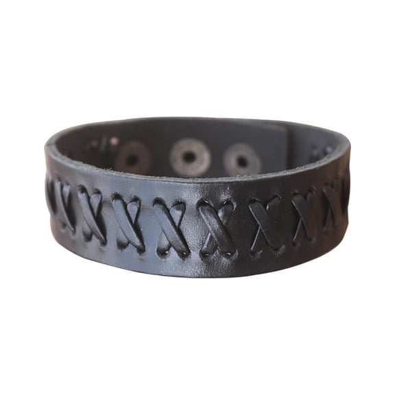 AOOOWER Stylish Men Wrist Wrap Imitation Cow Leather Wristband Punk Inspired Cuff Bracelet Jewelry for Everyday and Party Wear