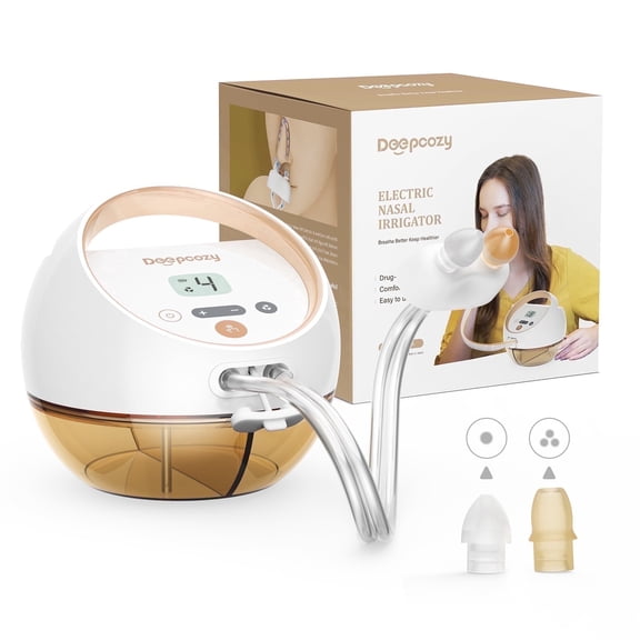 DeepCozy Electric Nasal Irrigation System, Sinus Rinse Machine Nose Cleaner for Adult Congestion and Snoring (Device Auto-Clean)